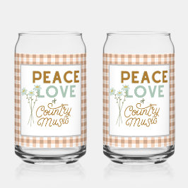 平和の愛とカントリーミュージック ガラス缶
