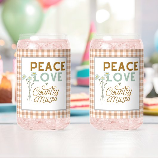 平和の愛とカントリーミュージック ガラス缶 (インサイチュ (バースデー))