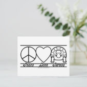 平和の愛と亀 ポストカード (スタンド正面)