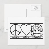 平和の愛と亀 ポストカード (正面/裏面)