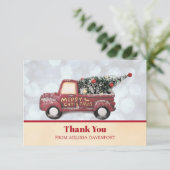 平和の愛と喜びのトイのトラックメリークリスマス サンキューカード (スタンド正面)