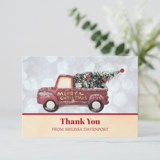 平和の愛と喜びのトイのトラックメリークリスマス サンキューカード (スタンド正面)