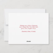 平和の愛と喜びのトイのトラックメリークリスマス シーズンカード (裏面)