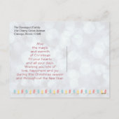 平和の愛と喜びのトイのトラックメリークリスマス シーズンポストカード (裏面)