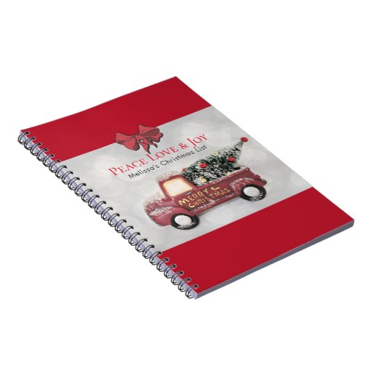 平和の愛と喜びのトイのトラックメリークリスマス ノートブック (右側)