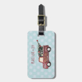 平和の愛と喜びのトイのトラックメリークリスマス ラゲッジタグ (正面縦)