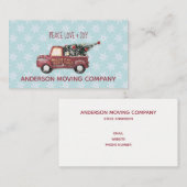 平和の愛と喜びのトイのトラックメリークリスマス 名刺 (正面/裏面)