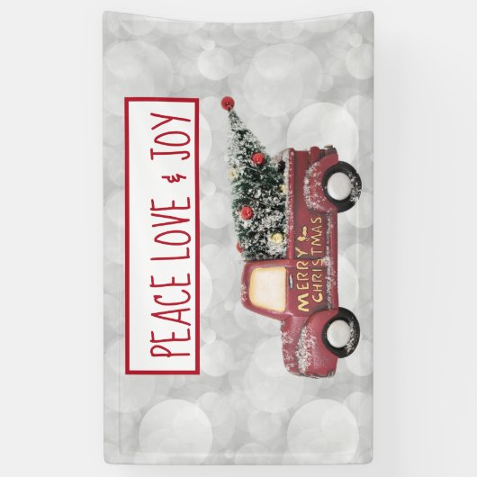 平和の愛と喜びのトイのトラックメリークリスマス 横断幕 (縦)