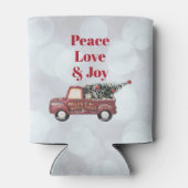 平和の愛と喜びのトイのトラックメリークリスマス 缶クーラー (裏面)