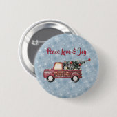 平和の愛と喜びのトイのトラックメリークリスマス 缶バッジ (正面&裏面)