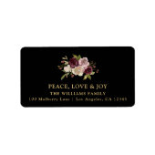 平和の愛と喜びの冬の花束 ラベル (正面)