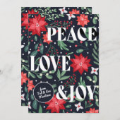 平和の愛と喜びクリスマスフローラ シーズンカード (正面/裏面)