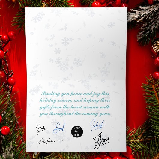 平和の愛と喜びリースクリスマス 箔シーズンカード