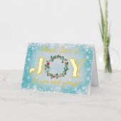 平和の愛と喜びリースクリスマス 箔シーズンカード (正面)