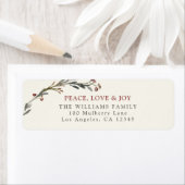 平和の愛と喜び赤い果実の緑のアドレス ラベル (インサイチュ)