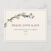 平和の愛と喜び赤い果実の緑 シーズンポストカード (正面)