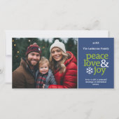 平和の愛と喜び – 写真青(横) シーズンカード (正面)