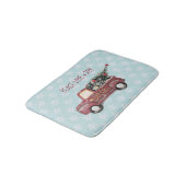 平和の愛と喜び/赤おもちゃのトラックのメリークリスマス バスマット (アングル)