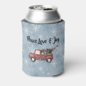 平和の愛と喜び/赤おもちゃのトラックのメリークリスマス 缶クーラー (缶裏面)