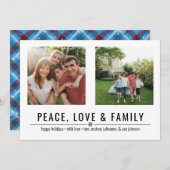平和の愛と家族2枚の写真 シーズンカード (正面/裏面)