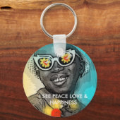 平和の愛と幸福のキーチェーンを見る キーホルダー (正面)