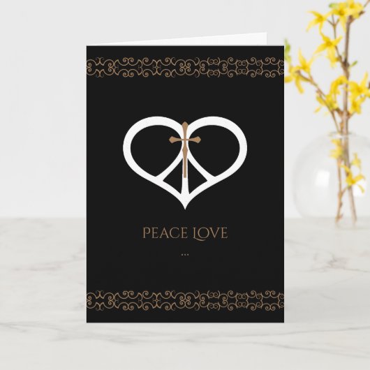 平和の愛と悔やみや弔慰折り畳みグリーティングカード カード (黄色い花)