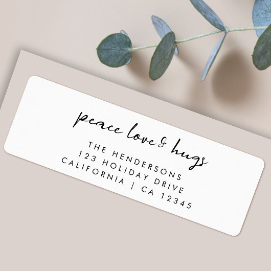 平和の愛と抱擁 |クリスマスミニマル・アドレス ラベル