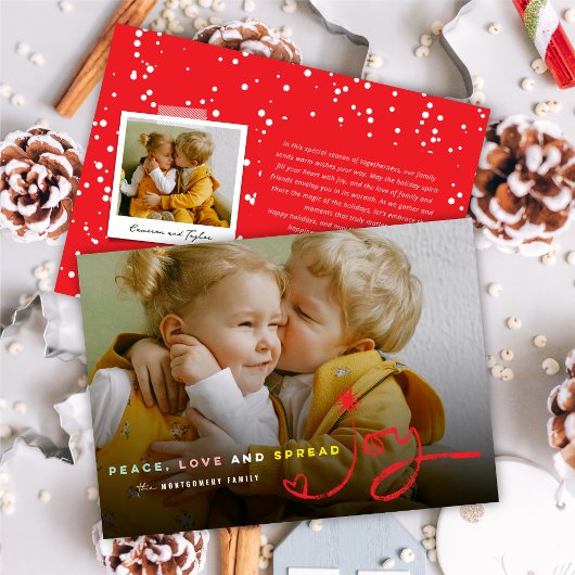 平和の愛と拡散の喜びのタイポグラフィモダン写真 シーズンカード