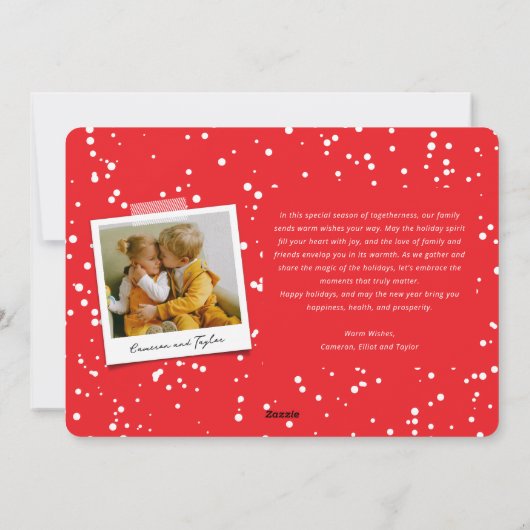 平和の愛と拡散の喜びのタイポグラフィモダン写真 シーズンカード (裏面)