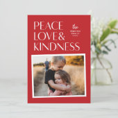 平和の愛と親切な休日クリスマスフォトカード シーズンカード (スタンド正面)