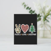 平和の愛のクリスマス、おもしろいクリスマスシーズンのギフト ポストカード (スタンド正面)