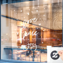 平和の愛のクリスマス、冬の窓が離れない ウィンドウサイン