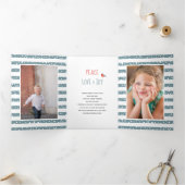 平和の愛の喜びと果実クリスマスの休日の写真 三つ折りクリスマスカード (内部)