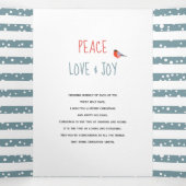 平和の愛の喜びと果実クリスマスの休日の写真 三つ折りクリスマスカード (内部中)