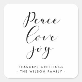 平和の愛の喜びエレガント スクエアシール