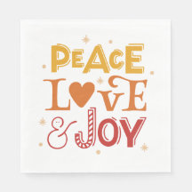 平和の愛の喜び。クリスマスイエローレッドレタリング