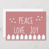 平和の愛の喜び |ソフトピンクのホリデーカード シーズンカード (正面/裏面)