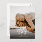 平和の愛の喜び | フルフォトハンドモダンレット シーズンポストカード (正面/裏面)