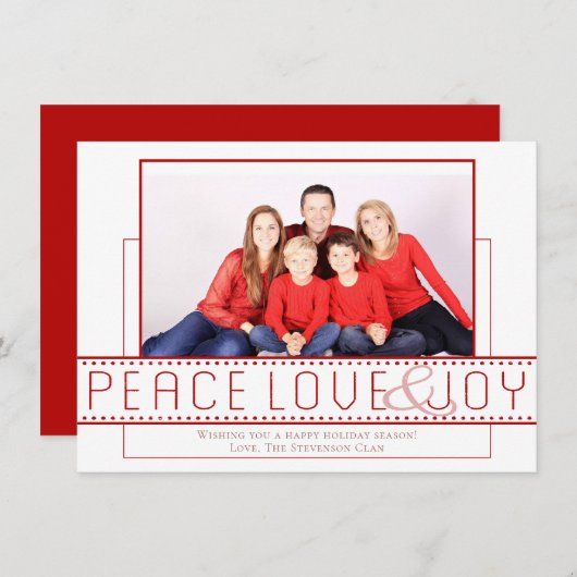 平和の愛の喜び |ミニマルモダンリスト写真 シーズンカード (正面/裏面)