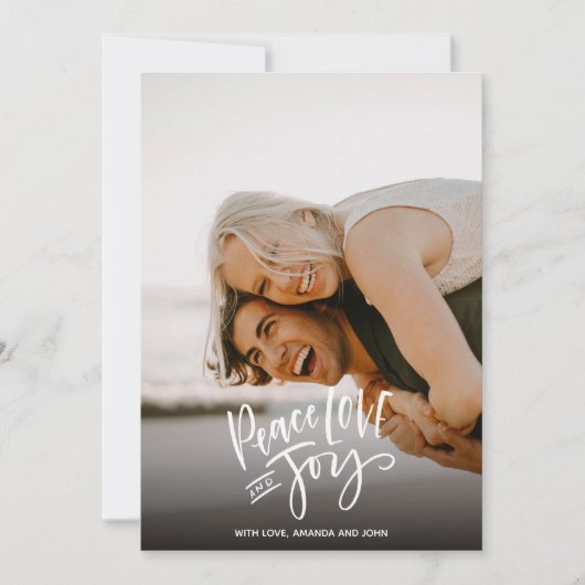 平和の愛の喜び |連休の写真クリスマス シーズンカード (正面)