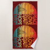 平和の愛の平等の希望の多様性 ビーチタオル (正面)