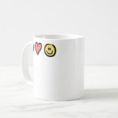 平和の愛の幸福のメッセージ前向きのシンボル コーヒーマグカップ (正面左)