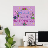 平和の愛の幸福 ポスター (ホームオフィス)