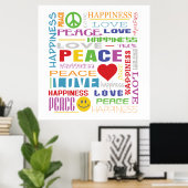 平和の愛の幸福 ポスター (ホームオフィス)