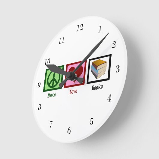 平和の愛の本 ラウンド壁時計 (傾斜)