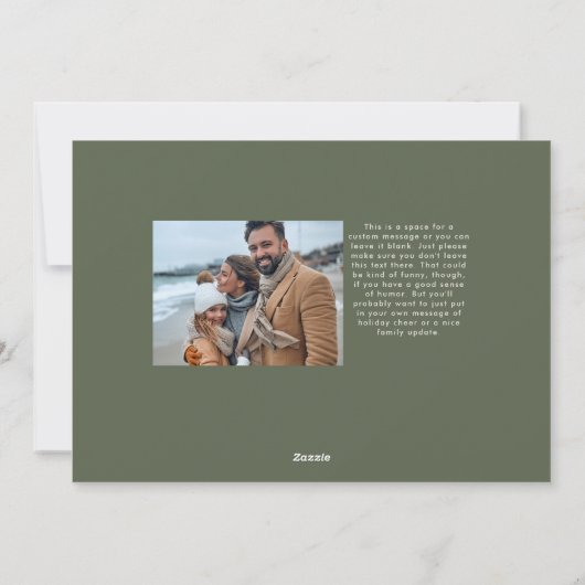 平和の愛を希望する喜び緑のクリスマスの写真 シーズンカード (裏面)