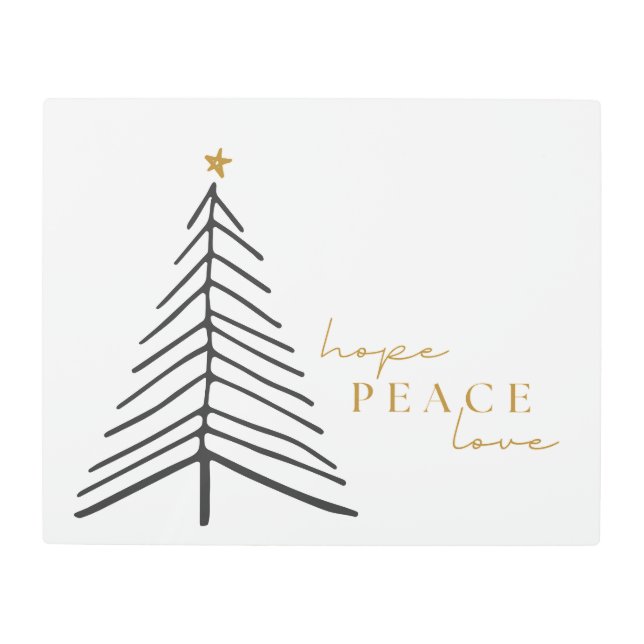 平和の愛を願う。クリスマスホリデーメタルウォールアート メタルプリント (正面)