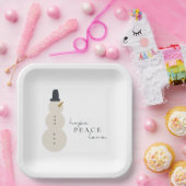 平和の愛を願う。クリスマス雪だるま紙プレート ペーパープレート (パーティー)