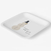 平和の愛を願う。クリスマス雪だるま紙プレート ペーパープレート (傾斜あり)