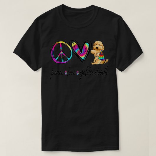 平和の愛ゴールデンドー男性へドルの贈り物の女性の子供たち Tシャツ (デザイン正面)